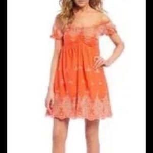 NWT Coco + Jaimeson small eyelet off shoulder dress
